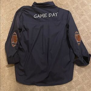 Game Day Navy Blue Shirt with Brown Accents O/S